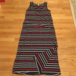 Hatley Black/Red/White Striped Maxi Dress